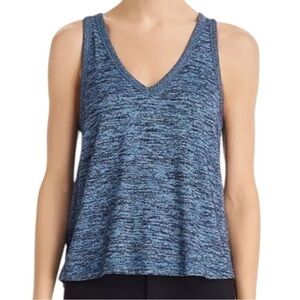 Rag & Bone Women’s Size S Blue Black Space Dye Ramona V-Neck Sleeveless Tank Top